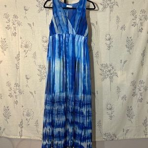 Calvin Klein blue tie dye maxi dress